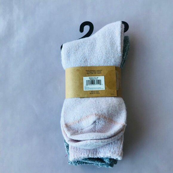 Steve Madden Women Boot Socks Super Soft Gray /Pink 2 Pairs 5-10" - Picture 3 of 4